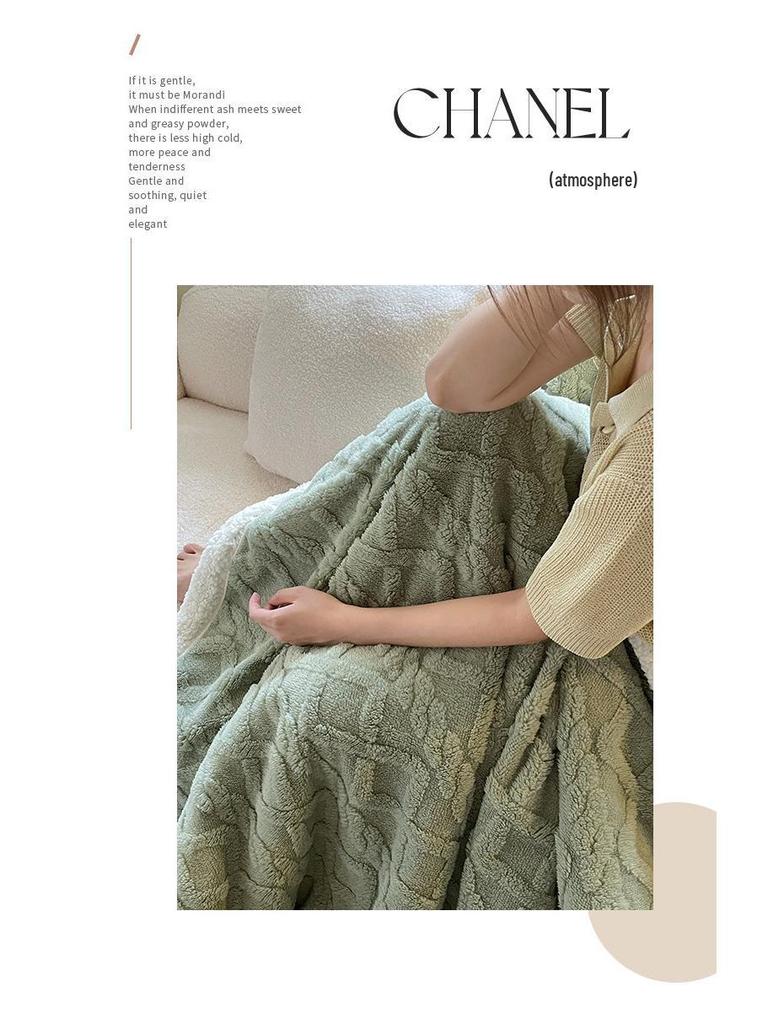 Winter Taf Velvet Double-Layer Coral Fleece Blanket - Lambswool Sofa Throw, Autumn/Winter Quilt