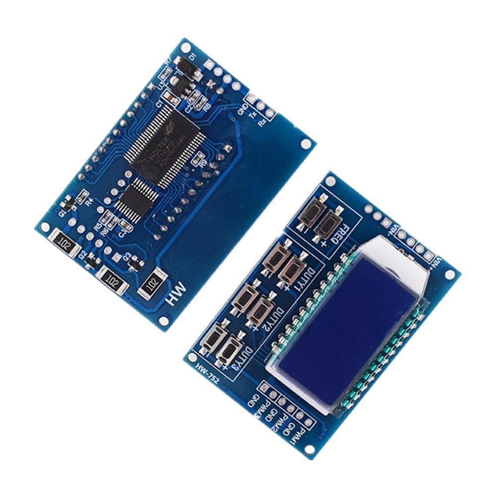 PWM Pulse Signal Generator Module with 1-Way and 3-Way Adjustable Frequency and Duty Cycle.