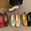 Inner Height Increase Shallow Single Shoes Women's Shoes Spring and Autumn 2025 New Square Head Suede Bow Temperament Versatile Evening Shoes