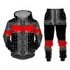 Tracksuit For Men 3D Bandanna Printed Zip Hoodie + Pants Suit Cool Men 2 Pcs Sportwear Casual Hoodies Set Autumn Men's Clothing