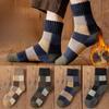 2/3/5 Pairs Winter Socks Thick Cotton Socks Keep Warm Mid-Tube Stocking Plaid Stocking Unisex One Size Fits All Leisure Sports Couple Socks