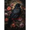 Dark Academia Raven Floral Forest Vintage Poster Gothic Crow Portrait Canvas Paintings Wall Art Print Picture Living Room Decor