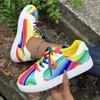 Autumn Color Gradual Change Women's Sports Shoes New Street Rainbow Fashion Casual Shoes