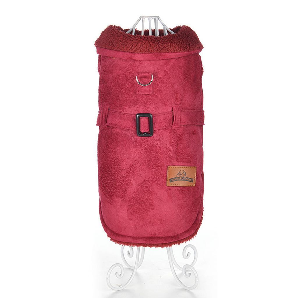 Padded Thickening Imitation Deer Leather Jacket Dog Costumes Pet Clothes