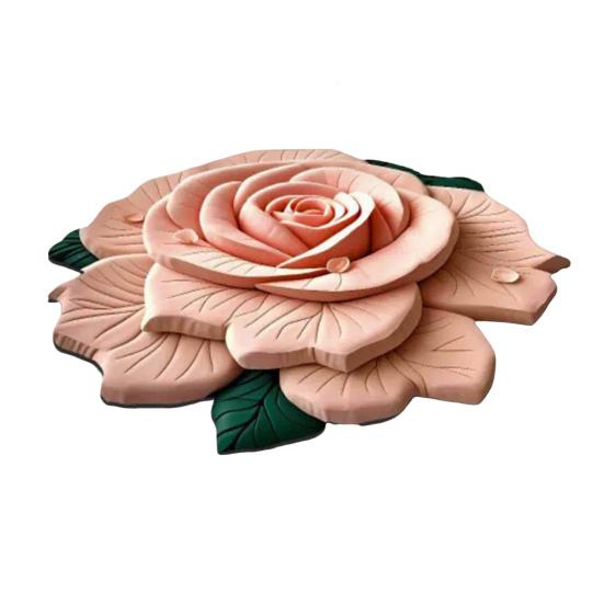 Floral Floor Mat Realistic 3D Visual Effect Flower Carpet Absorbent Floor