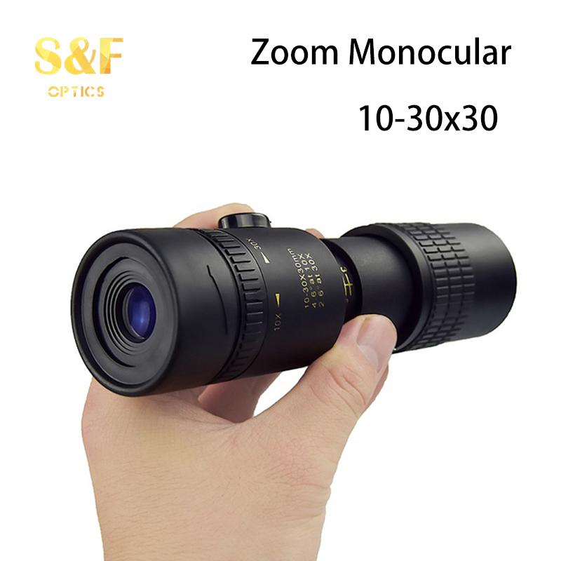 Optical Waterproof 10-30x30 Monocular Bak4 Prism Hd Mini Zoom Monocular Telescope For Smartphone Bird Watching