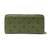 55215 Made In Japan Cow Leather Dot Pattern Round Long Wallet [un Signet] [Genuine] (free Green)