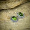 Peridot Gemstone Handmade 925 Sterling Silver Jewelry Earring 1.58" M-222