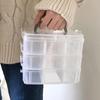 Transparent Adjustable Stackable Compartment Slot Plastic Storage Box, Snap-Lock Clear Container Box for Storing Toy Jewelry Accessory