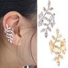 Smart 1Pc Women Punk Earring Rhinestone Leaf Ear Cuff Clip Ear Stud Jewelry Charm
