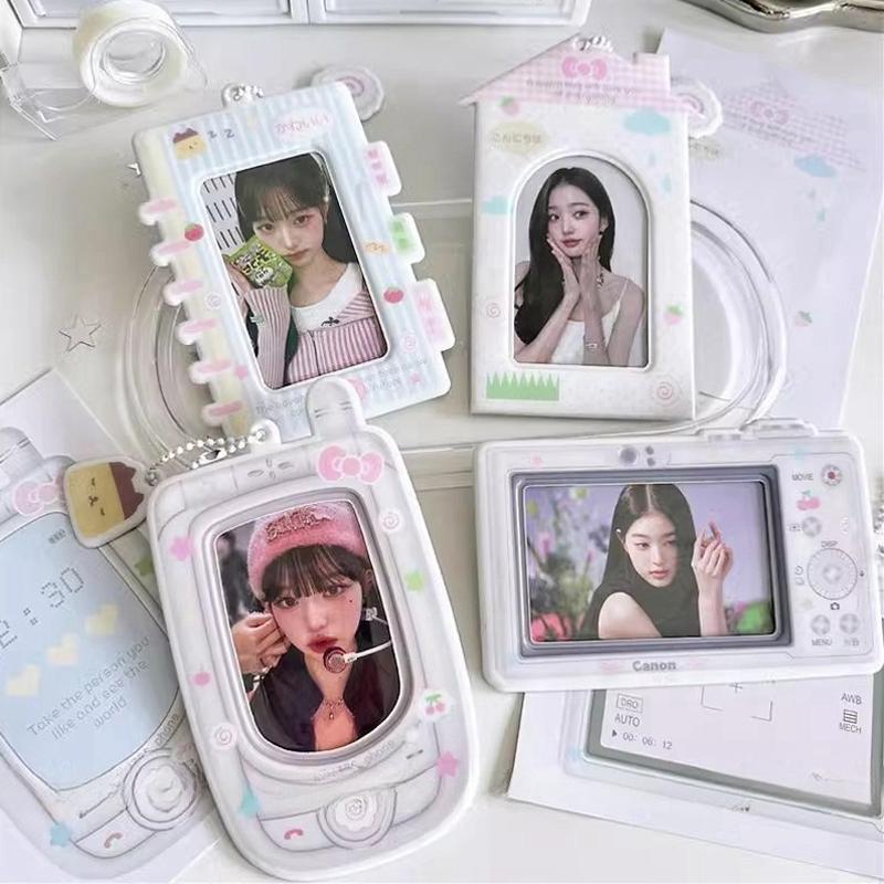 Cartoon Kpop Photocard Holder Camera Mobile Phone Shaped Idol Photocard Binder 3Inch Photo Storage Case Protection Cover