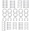 60 Puncture Jewelry Set Combination Tattoos ,Puncture ,Mixed Set Stainless Steel Lip Nail Nail Nose Nose