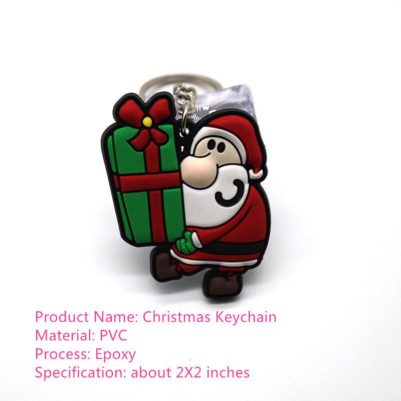 Christmas Keychain Christmas Decoration Santa Claus Elk Snowman Keychain New Year Decoration 2021 Children's Gift Key Ring Chris