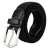 Men Belt Metal Pin Buckle Wide Band Anti-break Solid Color Firm Stitching Great Tougness Waist Strap Male Elastic Belt Pants Jeans Matching