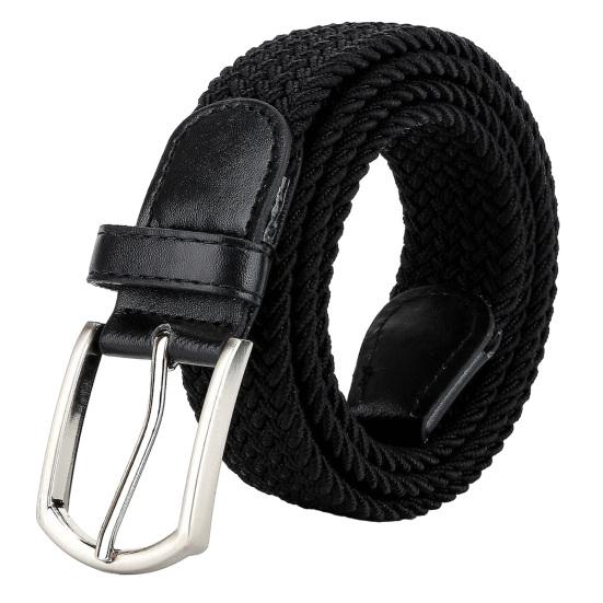 Men Belt Metal Pin Buckle Wide Band Anti-break Solid Color Firm Stitching Great Tougness Waist Strap Male Elastic Belt Pants Jeans Matching