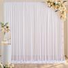 2pcs 5ft×10ft Chiffon Backdrop Curtain for Wedding Party, Slight Glimmer Sheer, Party Baby Shower Photo Photography Backgrounds