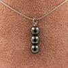 Stones and Minerals. Necklace 3 Beads Hematite 8 Mm. Stainless Steel Chain. Necklace Women, Men. Customizable Size.