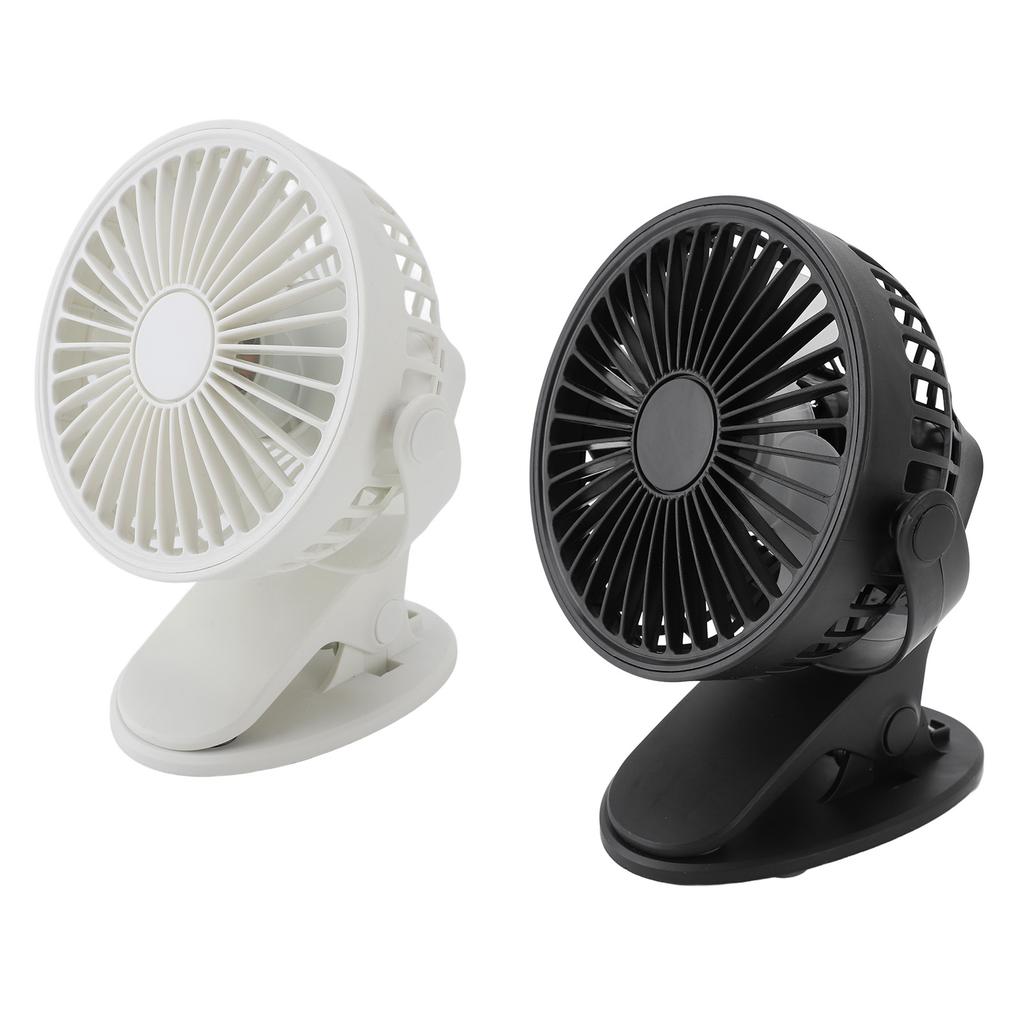 Clip On Fan 360 Degree Rotatable 3 Gears Quiet USB Charging Portable Small Desk Fan for Office Campi