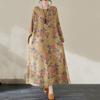 Long Sleeve Plus Size Thin Cotton Vintage Floral New In Dresses for Women Casual Loose Long Spring Summer Autumn Dress