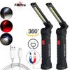 New Portable COB LED Flashlight USB Rechargeable Work Light Magnetic Lanterna Hanging Lamp With Built-in Battery Camping Torch