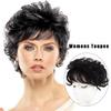 Synthetic Hair With Bangs Short Wave Clip In Hair Extensions Black Brown Natural Fake Hair Pieces For Women