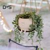 Hanging Swing Chair Planter Pot Adorable Appearance UV-Resistant Indoor Outdoor Decorative Smiling Face Planter Flowerpot