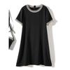 Black Dress Yuan On the Cabinet! Foreign Order ~ Ol Work Clothing Women's Short Sleeve Cuprammonuium Portable Mesh Round Neck Dress Summer