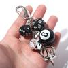 Black 8 Classical Shaped Dice Billiards Keychain Bag Hanging Personalized Mobile Phone Pendant Bag Hanging Chain
