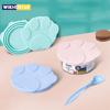 Portable Silicone Dog Cat Canned Lid 2-in-1Food Sealer Spoon Pet Food Cover Storage Fresh-keeping Lids Bowl Dog Accessories