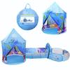 Floving 3-in-1 Kids' Tent Set, Folds Up and Easy To Set Up, Includes Ball Pit, Indoor Play Tent, Ball Tent, Carrying Bag, Marine World Play Set (Blue)