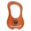 10 Strings Lyre Harp Solid Mahogany Wood Carving Reindeer with Tuning Hammer String Instrument
