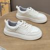 Platform White Shoes Women's 2025 New Fashion Versatile Comfortable Lightweight College Style Round Head Lace-up Casual Board Shoes
