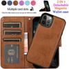 Retro 2 In1 Magnetic Detachable Leather Wallet Case for iPhone 16 15 14 13 12 11 Pro Max Samsung S23 S22 S21 S20 Ultra Plus FE A13 A53 A52 A12 A33