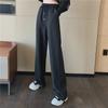 Gray Women's Slim-Fit High-Waist Drawstring Sweatpants - European & American Trend, Casual Loose Fit for Spring 2024
