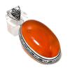 Natural Carnelian Gemstone 925 Sterling Silver Jewelry Pendant 2.44" q8H58