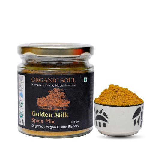 Spice Mix Golden Milk (100 G), Golden Milk Spice Mix Organic Soul