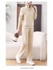 Women's Spring/Autumn 2025 Fashionable Age-Reducing High-End Casual Sweater Two-Piece Suit with Stand-Up Collar