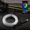 1/2/3/4/5M Car Interior RGB LED Light Strip Ambient Neon Invisible Light USB Fiber Optic Atmosphere Lamp Support APP Control