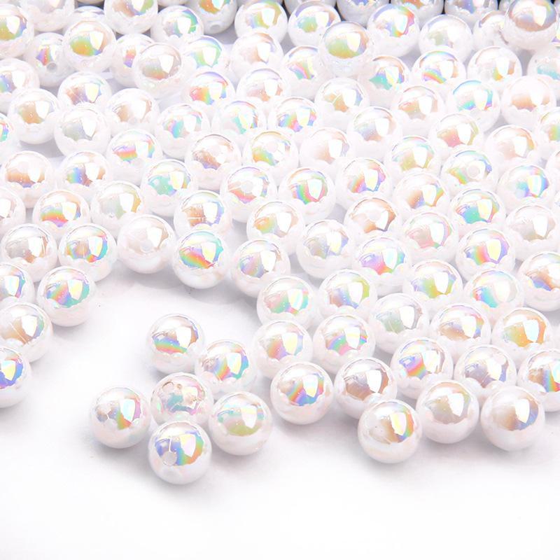 Acrylic ABS Imitation Pearl AB Color Round Beads for DIY Bracelets and Jewelry Accessories