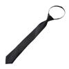 Retro Solid Color Silky Narrow Necktie School Uniform Zipper Pre-Tied Arrow Tie