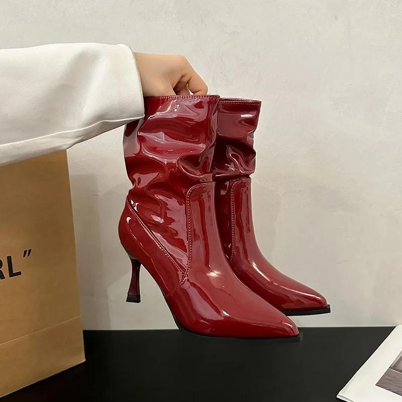 High Heels Women's Ankle Boots Sexy Pointed Toe Shoes Winter Designer High Heels New Style Hot Selling Fashion New Trend