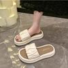 Slippers Women's Summer Wear 2025 New Fashion Thick-bottomed Muffin Sandals Internet Celebrity Super Fire Beach Folds One-word Drag