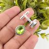 Peridot Gemstone 925 Sterling Silver Vintage Cufflinks For Groom & Groomsmen CL-1-12