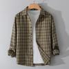Plaid Shirt Men's Hong Kong Style Casual Long-sleeved Jacket Shirt Teenager Men's Clothing