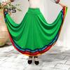 Maxi Skirt Ladies Folk Dance Skirt Elastic Waist Spanish Swing Skirt Rainbow Large Swing Hem Mexican Flamenco Performance Skirt