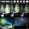 Rechargeable Aluminum Alloy Super Bright LED Flashlight Adjustable Powerful Flash Light with 5 Modes Waterproof for Home Camping