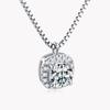 New  0.5CT Square Halo Moissanite Necklace For Women Real 925 Sterling Silver Diamond Pendant Necklace Christmas Gift