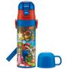 Skater Kids' Stainless Steel Water Bottle, 2-Way Design, 470ml (Direct Drinking) or 430ml (Cup Drinking), Super Mario Movie Design, Kid-Friendly and