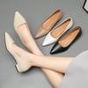 Fashion Simple Pointed Toe Shallow Square Heel Small Leather Shoes for Women's Elegant Fashion High Heels Dress Shoes Zapatos De Mujer