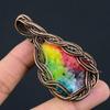 Rainbow Solar Quartz Gemstone Copper Wire Wrap Handmade Pendant Jewelry Gift For Woman